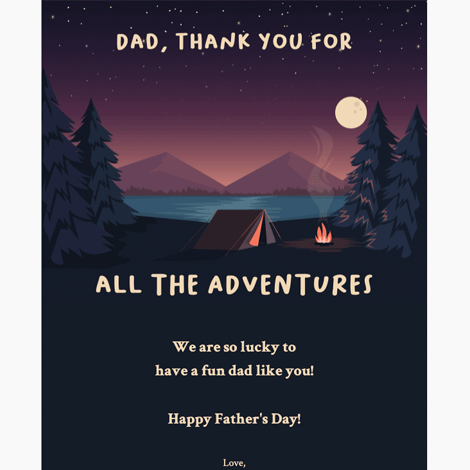 Father's Day Camping eCard